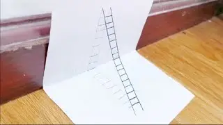 2020新手学画画(楼梯)/怎么画3D立体画/how to draw 3D trick ladder on paper