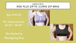 Comparing Kinflyte's Rise Plus Zip Bra vs. Curve Zip Bra in size M-PLUS