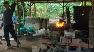 ASMR Rotary Knife Making in a Remote Sumatra Forge | Authentic Ancestral Technique and Teamwork