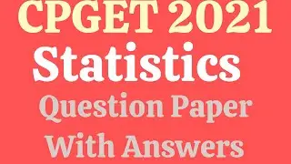 M.Sc Statistics Question Paper With Answers 2021 II Cpget 2021