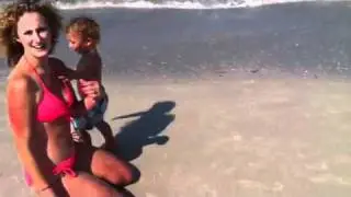 Nico and Mommy play at beach