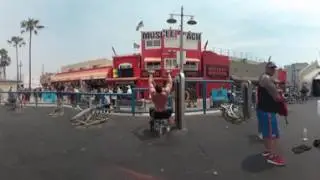 Venice (muscle) Beach California - 2D 360 VR footage by Vuze Camera