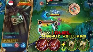 SOLO RANK THAMUZ VS LUKAS DI EXP LANE 🔥🔥 - BUILD TOP GLOBAL THAMUZ