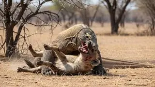 Komodo Dragon vs. Hayena Cub...When Komodo Dragon Attack Hayena Cub Moment | Wildlife 2025