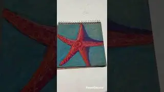 Морская звезда масляной пастелью #art #маслянаяпастель #oilpastel #seastar