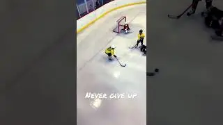 Mite Hockey 8U, never give up goal