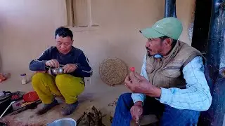 bhumi eats fry rice with fox uncle || Himalayan life of Nepal || @bhumicooking