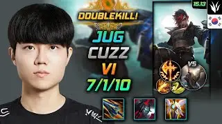 바이 정글 템트리 룬 커즈 갈라진 하늘 정복자 - Cuzz Vi Jungle - 롤 KR 챌린저 패치 15.13