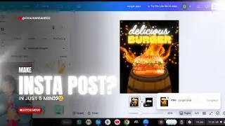Canva Burger Poster Design in 5 Minutes | Hot & Spicy Funky Insta Post