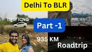 Delhi To BLR Timelapse (Part - 1) | Non-stop 935 KM | Tigor XZ+ CNG | #bengaluru #roadtrip #passion