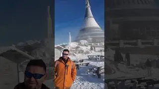 Холодно, ветренно, мороз -10 но очень красиво, Ештед, Чехия