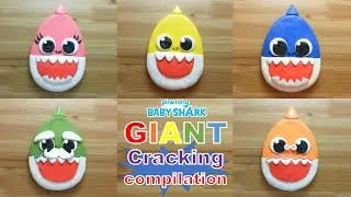 GIANT family shark happy easter egg clay cracking compilation collection 거대 상어가족 달걀 점토 부수기 위주로 편집 모음