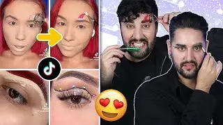 Testing *VIRAL* TikTok Christmas Makeup Looks! Cute And...Confusing 💜🖤 The Welsh Twins