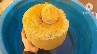 super dusty soft melting yellow sand crumble dry+water+dipping 💯🤤