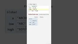 why python string slices IGNORE end elements - pythontutor.com