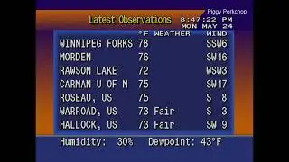 EAS Severe Thunderstorm Warning Southern Manitoba Weather Radio Canada +WeatherSTAR4000