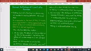 More Limits-Formal Definition and Theorems on Limits