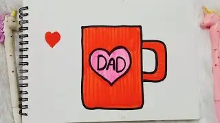 How to draw father's day tea Cup 🍵 || Easy to make father's special drawing || @craftzone9300