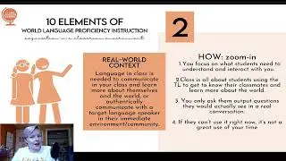 2 - Real World Context | 10 Elements of Proficiency Oriented World Language Instruction