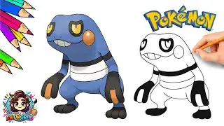 How to Draw Croagunk Pok&eacute;mon | Easy Step by Step Cartoon Drawing
