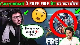 Carryminati reaction on free fire ban,youtuber reaction on free fire ban india,Total gaming reaction