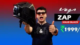 Vega Zap Solid Black with Smoke Visor😍Best Helmet Under 2000 | Better Than Vega Rapid? Budget Helmet