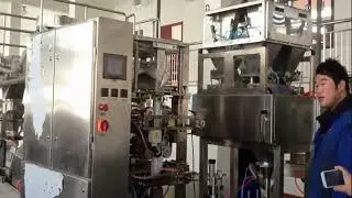 Coffee powder hexagonal bags filling vacuum  packaging N2 flushing as optioncarton packer line