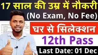 17 साल की उम्र मे नौकरी, घर से ही होगा सिलेक्शन | 12th pass job 2025 | Latest job | New vacancy 2025