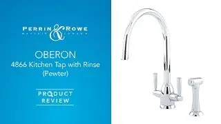 Perrin and Rowe Oberon 4866 Kitchen Tap with Rinse in Pewter