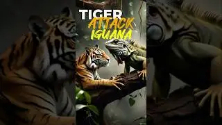 SHOCKING! Iguana&rsquo;s SURVIVAL Against a Tiger Attack! 🦎🐅 #viralvideo #shorts #iguana #lizard