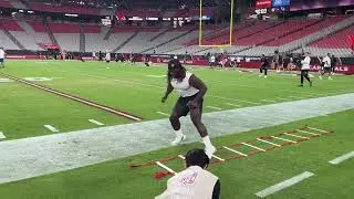 RAIDERS RB ASHTON JEANTY PREGAME WARMUP BEFORE GAME AGAINST ARIZONA CARDINALS