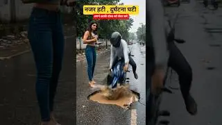 नजर हटी, दुर्घटना घटी, बारिश में सतर्क रहे -सावधान रहें #ai #aigenerated #shortsfeed #shorts