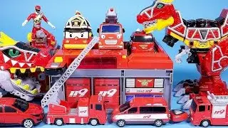 Fire station car toys Robocar Poli Tayo bus TOBOT fire car