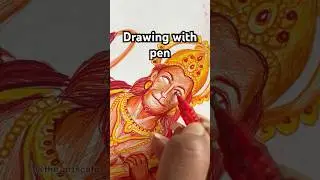 Hanuman ji drawing with pen🧡😍#Shorts #Trending