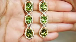 Russian Sphene Earrings at 21.68 carats by Kat Florence KF08945