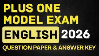 PLUS ONE ENGLISH MODEL EXAM QUESTION PAPER & ANSWER KEY 2026 #plusone #english #answerkey #2026