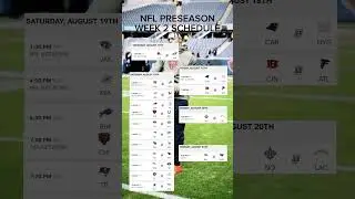 NFL Preseason Week 2 Schedule