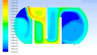Water of different temperatures mixing in a tank