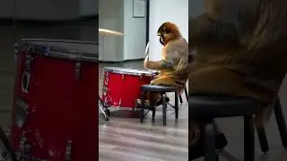 🎶 Drum-Beating Monkey: The Ultimate Percussionist! 🐵🥁