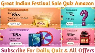 Amazon Great Indian Festival Sale Quiz Answers || Answer & Win, Spin & Win,Jackpot Or Tap & Win Quiz