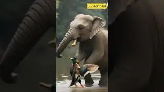 elephant and duck fight #funny #cat #avengers #animals