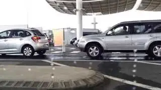 Passing the French/EU immigration booth at Eurotunnel Calais France