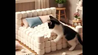 Cute AI Cat Sleeping Comfortably &ndash; Relaxing 3D Animation 🐱🛏️#aicat #catstory #cute #cat #eatingcat 