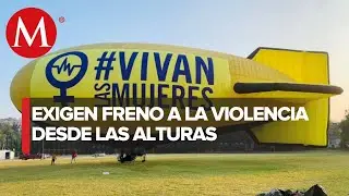 Zepel&iacute;n de Amnist&iacute;a Internacional sobrevuela CdMx por 25N