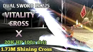 Toram Online - 1.73M Shining Cross 1.26M Phantom Slash +20k HP |Dual Sword Lv.225 