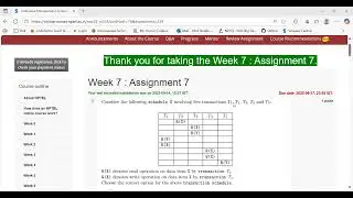 NPTEL DBMS  Week 7 Assignment 7 Solution