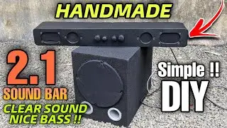 Handmade Soundbar with Subwoofer | How to make soundbar at home DIY | Cheap Soundbar #soundbar #diy