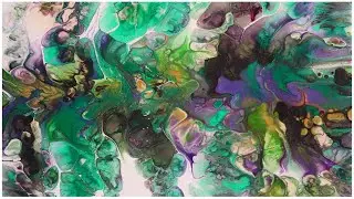 Fat Tuesday ⚜️ Mardi Gras Acrylic Pours ⚜️ Purple Green Gold Swipe and Dutch Pour #220