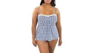 Beach House Plus Size Panama Geo Bandeau Tankini Top | SwimOutlet.com