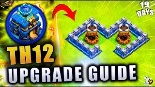 Clash of Clans New Th12 Upgrade Guide Step by Step | Day 19 Upgrade Bomb Tower #coc